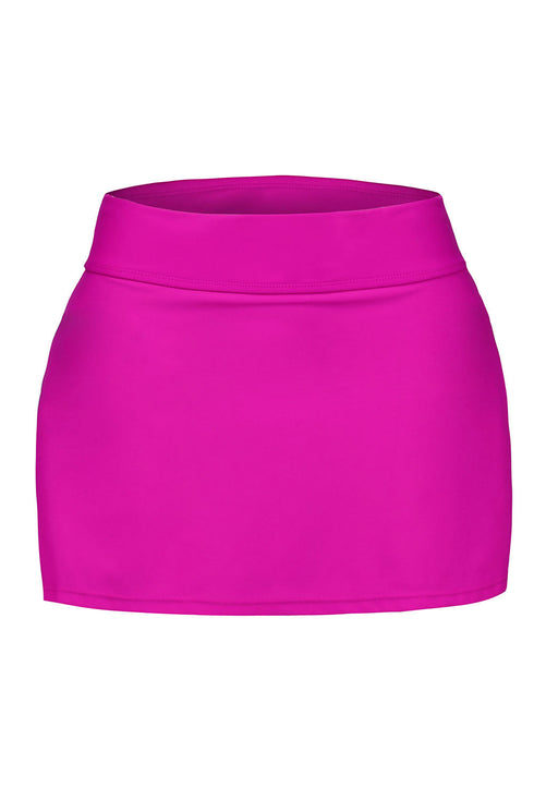 Wide Waistband Smooth Stretch Mini Swim Skirt