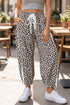 Leopard Print Ankle Length Elastic Waist Pants