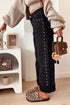 Studded Bead Detail Straight Leg Loose Jeans