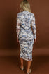 Southern Floral Print Long Sleeve Bodycon Sheath Midi Dress