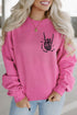 Skeleton Hand Bone Motif Graphic Art Sweatshirt