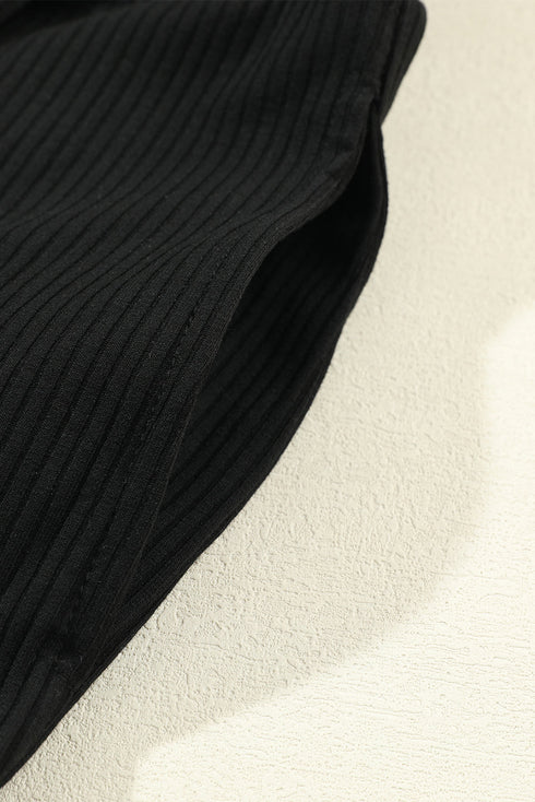 Minimalist Ribbed Crop Top And Long Pant Sets