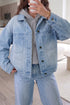 Polka Dot Pocketed Long Sleeve Collared Shift Jacket