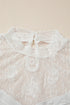 Lace Mesh Waffle Knit Long Sleeve Top