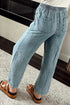 Drawstring Elastic Waist Loose Wide Leg Denim Jeans