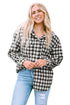 Casual Plaid Print Button Front Tunic Shacket