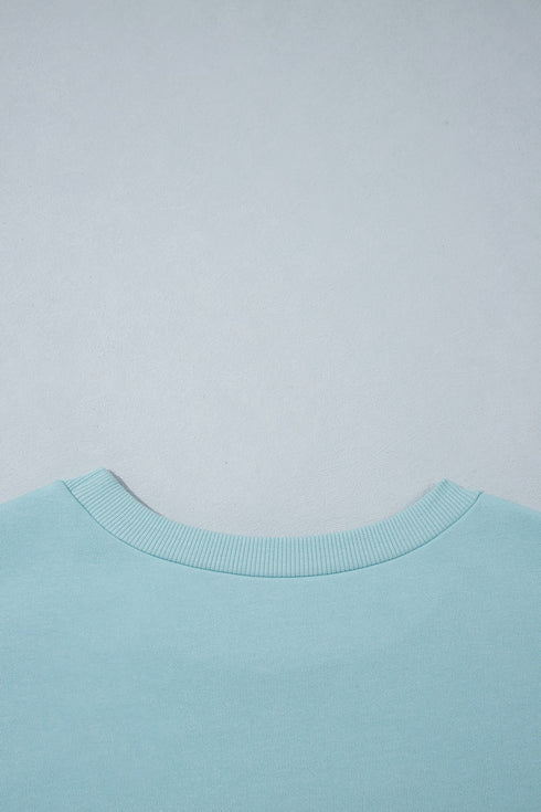 Western Letter Print Loose Round Neck Sweatshirt