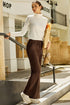 Polyester Tie Elastic Waist Soft Corduroy Pants