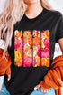 Pumpkin Print Graphic Relaxed Silhouette Statement Tee