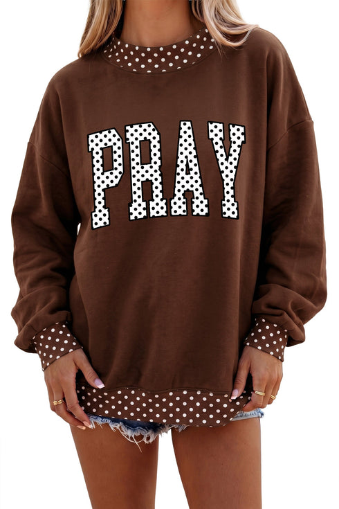 Pray Polka Dot High Neck Tunic Sweatshirt