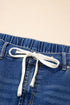 Washed Denim Lace Up Detail Statement Jeans