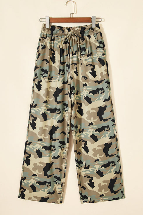 Camouflage Print Street Fashion Drawstring Shift Pants
