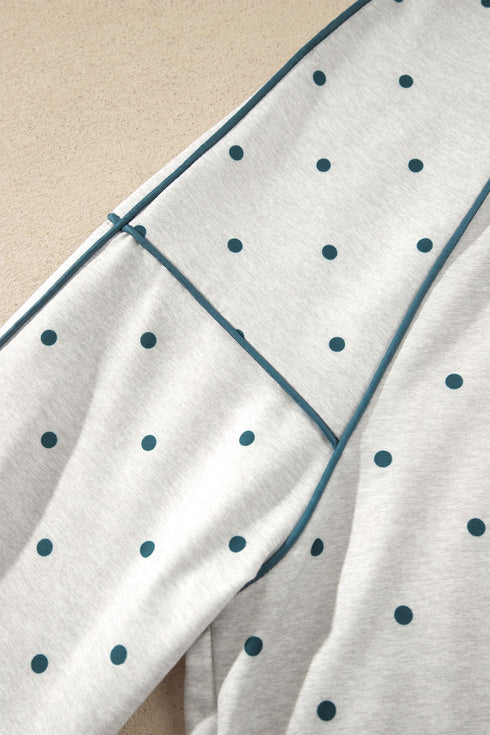 Polka Dot Piping Trim Relaxed Silhouette Top