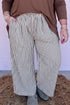 Striped Adjustable Tie Waist Loose Leg Pants