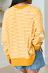 Ghost Patch Stripe Print Round Neck Long Sleeve Tee