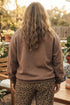 Letter Print Mock Neck Oversized Long Sleeve Sweatshirt