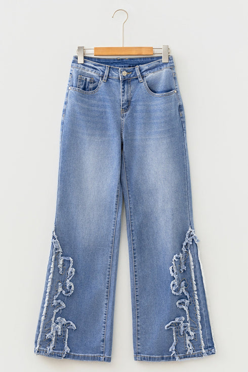 Ashleigh Embroidered Western Print Flare Leg Full Length Jeans