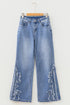 Ashleigh Embroidered Western Print Flare Leg Full Length Jeans