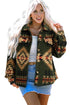Aztec Print Long Sleeve Flap Pocket Western Jacket