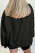 Unpatterned Raised Mock Neck Oversized Fit Sweatshirt
