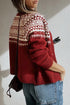Geometric Print Button Front Long Sleeve Cardigan