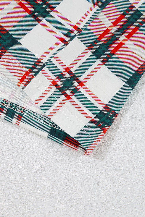 Plaid Print Long Sleeve Two Piece Pajama Set Sleepwear