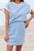 Textured Contrast Trim Crewneck Pocketed Two Piece Dress