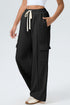 Drawstring Elastic Waist Cargo Patch Pocket Pants