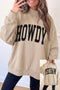 Howdy Yeehaw Double Sided Printed Mock Neck Western Reversible Sweatshirt