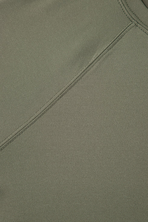 Smocked Raw Hem Loose Tee Wide Leg Pant Sets