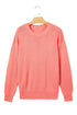 Drop Shoulder Ribbed Knit Long Sleeve Sweater