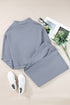 Cowl Neck Drawstring Pullover Wide Leg Pant Set