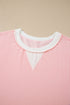 Ribbed Knit Long Sleeve Round Neck Top