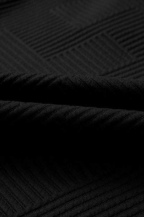 Solid Textured Collared V Neck Wide Leg Pant Sets