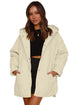 Solid Quilted Snap Button Hooded Puffer Coat