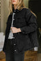 Rhombus Stitched Pattern Button Pocketed Denim Jacket