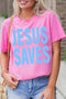 Polyester Cotton Jesus Saves Print Graphic Tee