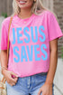 Polyester Cotton Jesus Saves Print Graphic Tee