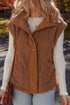 Faux Fur Sherpa Fleece Snap Button Knot Side Vest