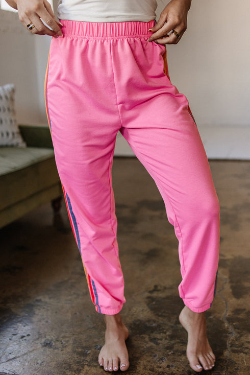 Casual Comfort Applique Detail High Waist Sweatpants
