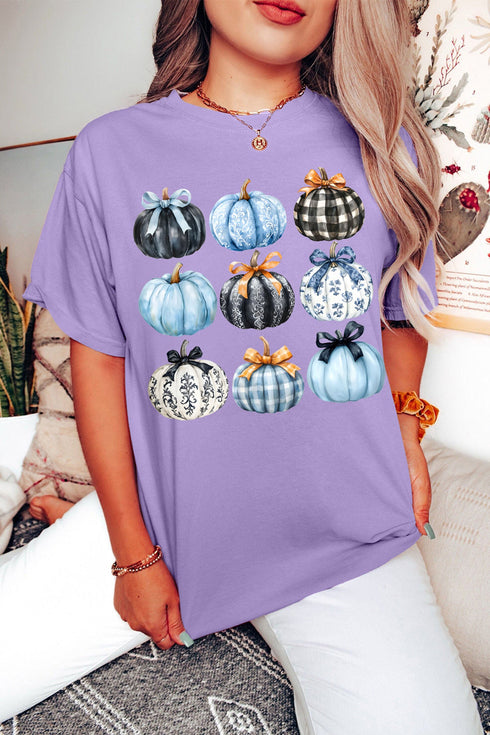 Pumpkin Printed Graphic Relaxed Silhouette Statement Tee