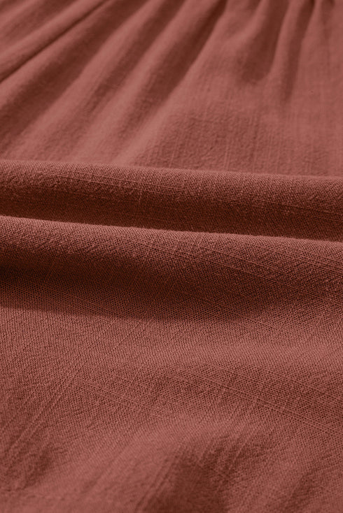 Lace Splicing Drawstring Elastic Waist Loose Linen Casual Shorts