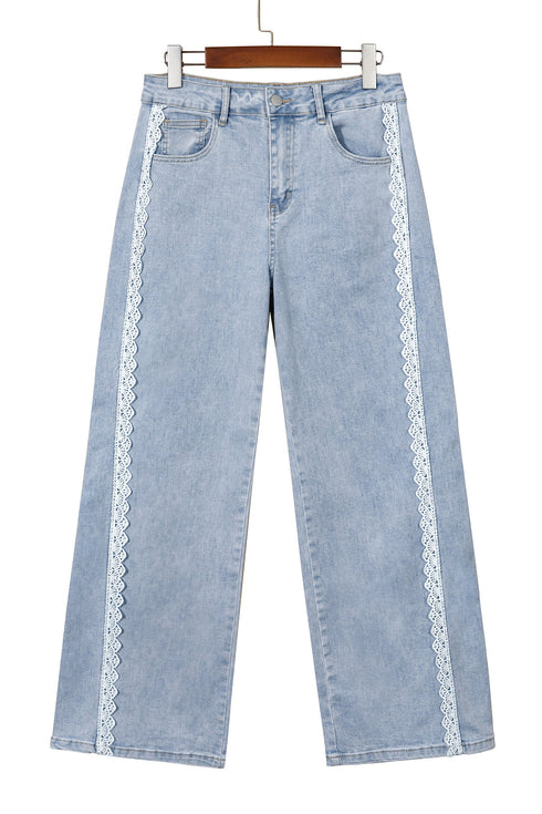 Lace Trim Full Length Regular Fit Jeans