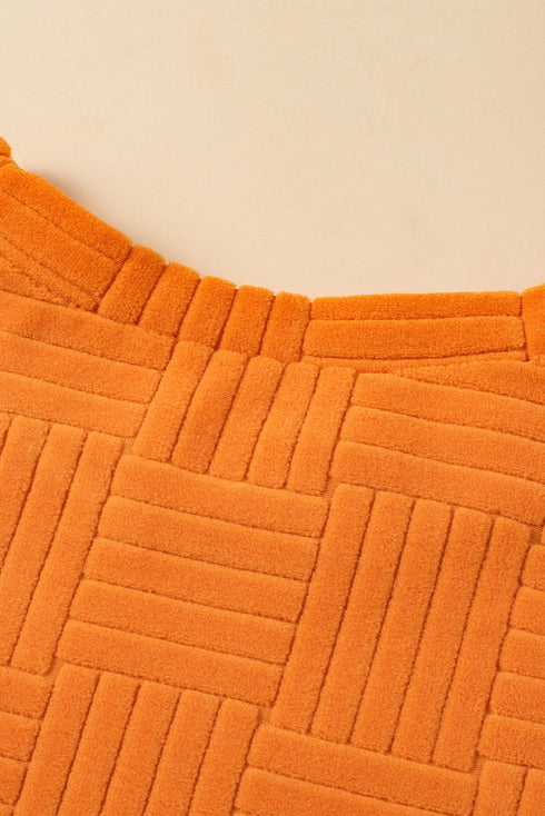 Textured Solid Tank Top And Wide Leg Pant Set