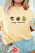 Embroidered Cozy Message Graphic Short Sleeve Statement Tee