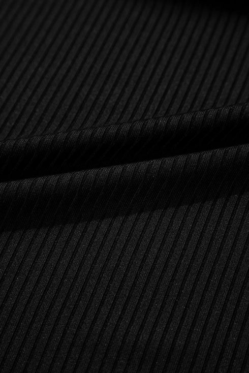 Ribbed Textured Scalloped Trim Swim Dress Swimwear