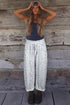 Floral Print Elastic Waist Regular Fit Pants