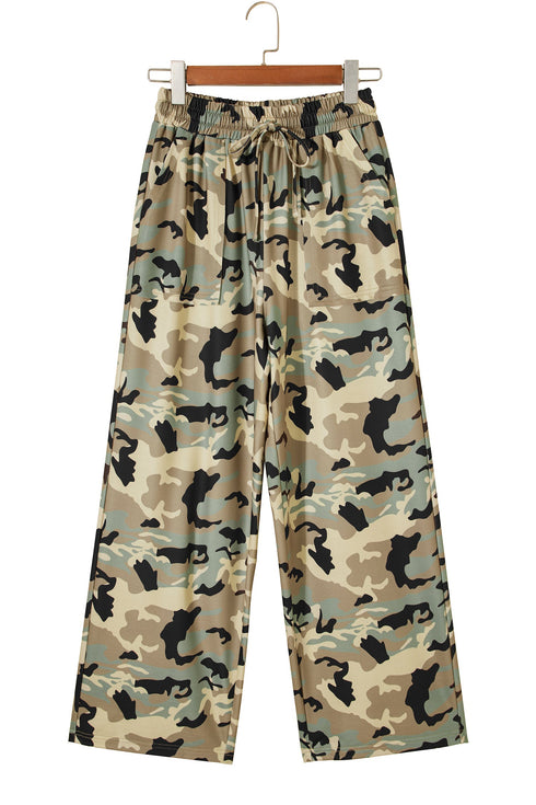 Camouflage Print Street Fashion Drawstring Shift Pants