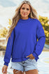 Reversible Mock Neck Oversize Drop Shoulder Sweatshirt