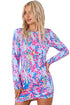 Abstract Print Long Sleeve Bodycon Mini Dress